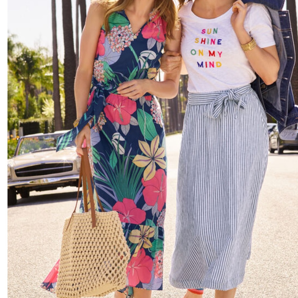 Talbots floral maxi dress tropical floral print